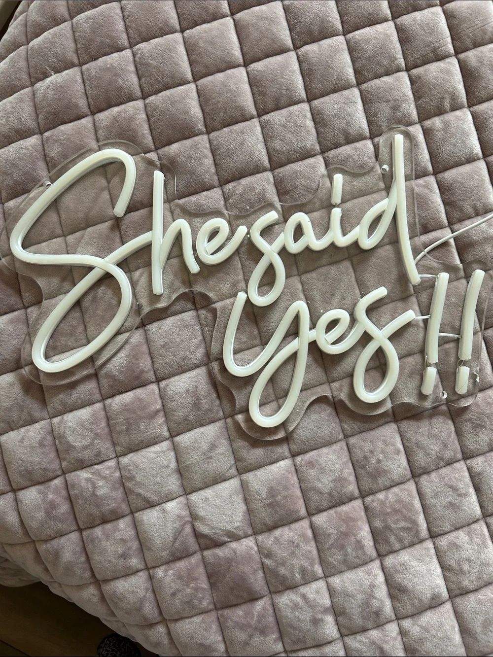 She Said Yes! White Acrylic Neon-Style Wall Sign - Unbranded